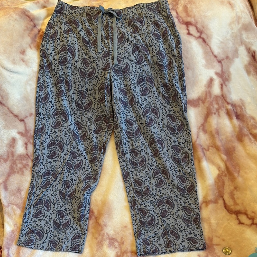 Charter Club Intimates Paisley Patterned Liesure Pants Size Small NWOT Cotton